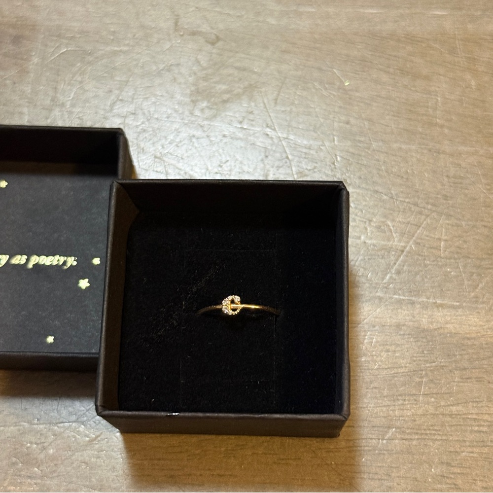 Catbird “C” Diamond Tiniest Alphabet Ring - Picture 5 of 5